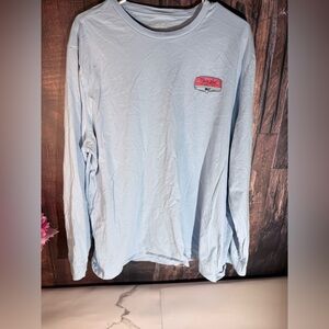Vineyard Vines Light Blue Long Sleeve Tee, “Nauti List”